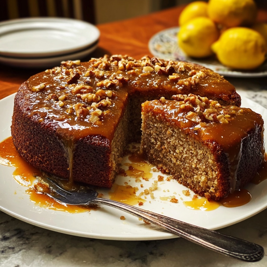 Molasses Date Cake with Walnuts and Citrus Syrup Recipe - Recipe Image