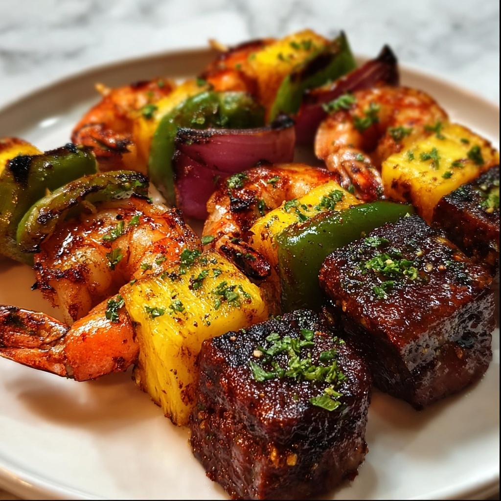 Grilled Steak and Shrimp Kabobs Recipe - Recipe Image