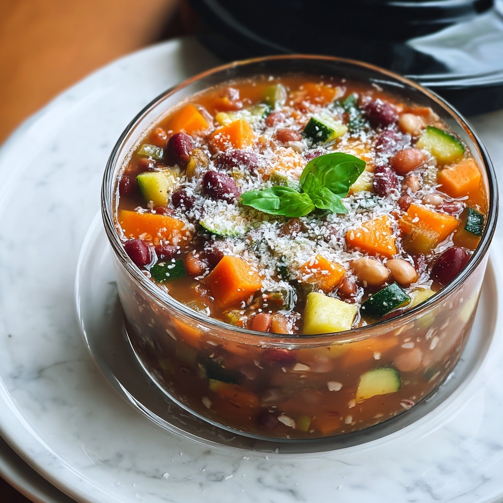 Homemade Slow Cooker Minestrone Soup Recipe - Recipe Image