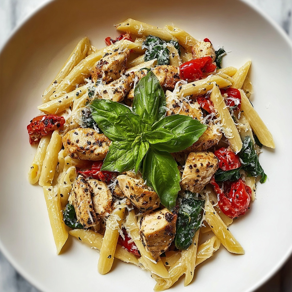 Tomato Spinach Chicken Pasta Recipe - Recipe Image