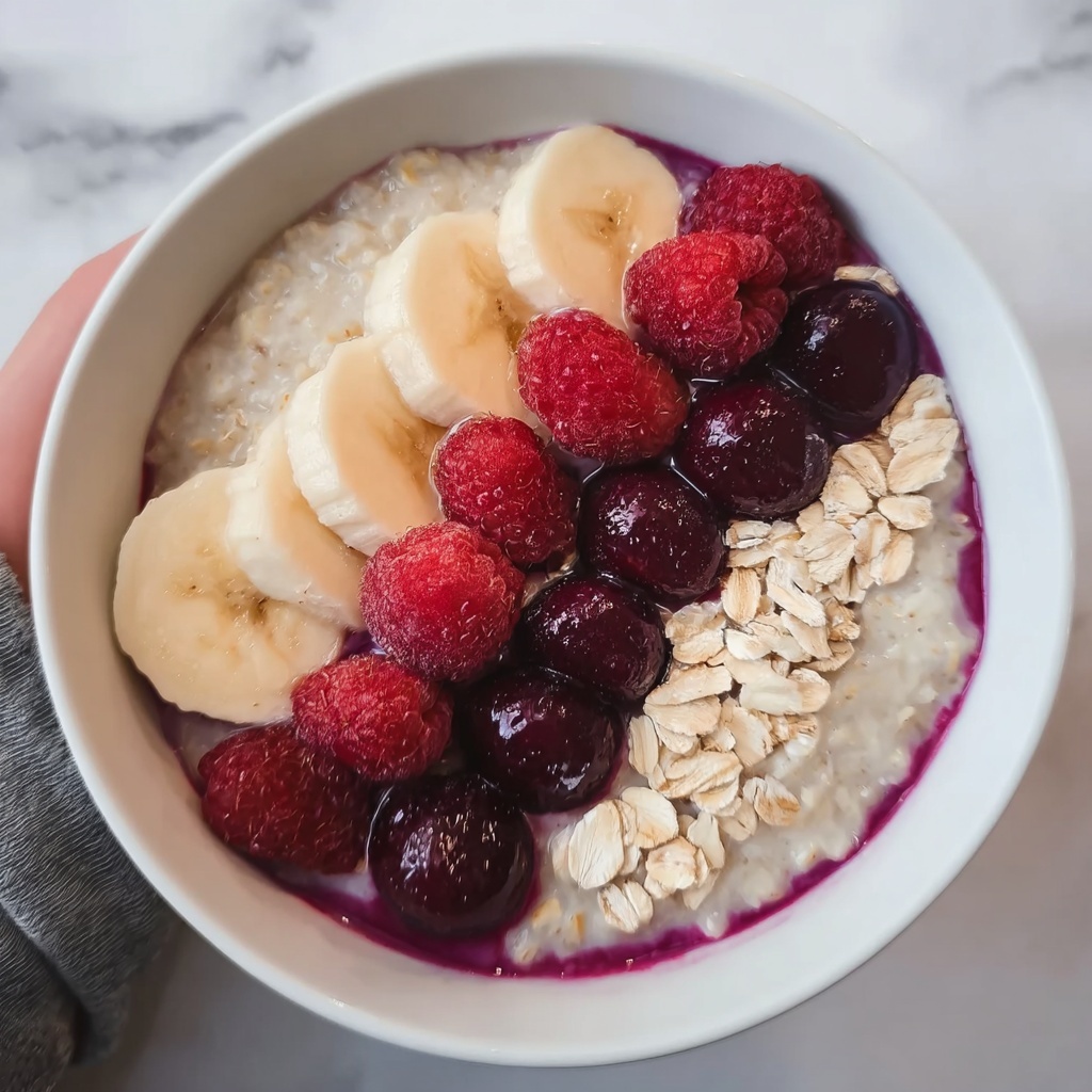 Delicious Christmas Oats Porridge with Cranberry Sauce Delight Recipe - Recipe Image