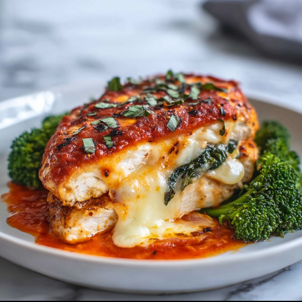 Mozzarella Stuffed Chicken Breast with Tomato Sauce Recipe - Recipe Image