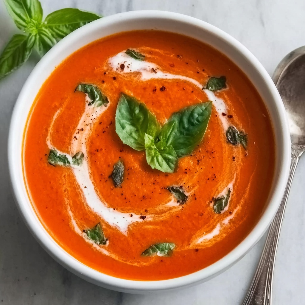 Creamy Tomato Basil Soup Recipe - Recipe Image