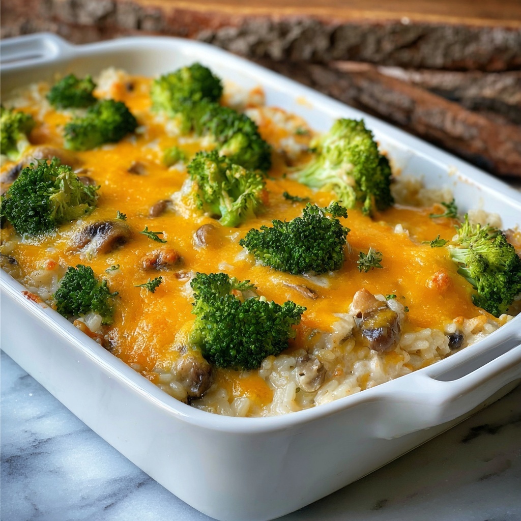 White Cheddar Broccoli Rice Casserole: 7 Minutes to Bliss Recipe - Recipe Image