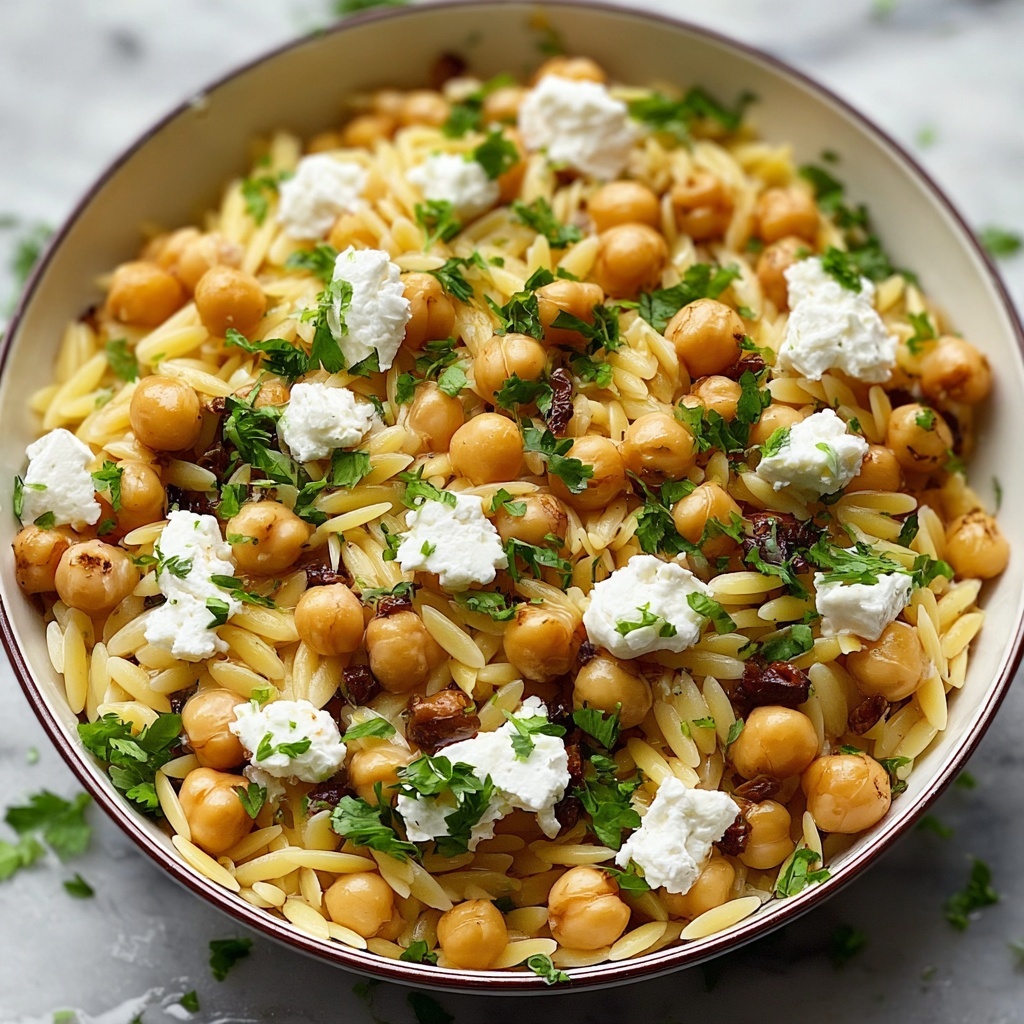 Zesty Orzo Pasta with Creamy Ricotta and Chickpeas Recipe - Recipe Image