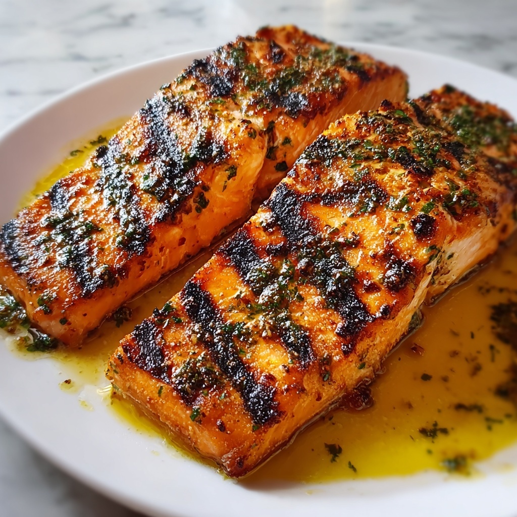 Grilled Salmon with Garlic Lime Butter Recipe - Recipe Image