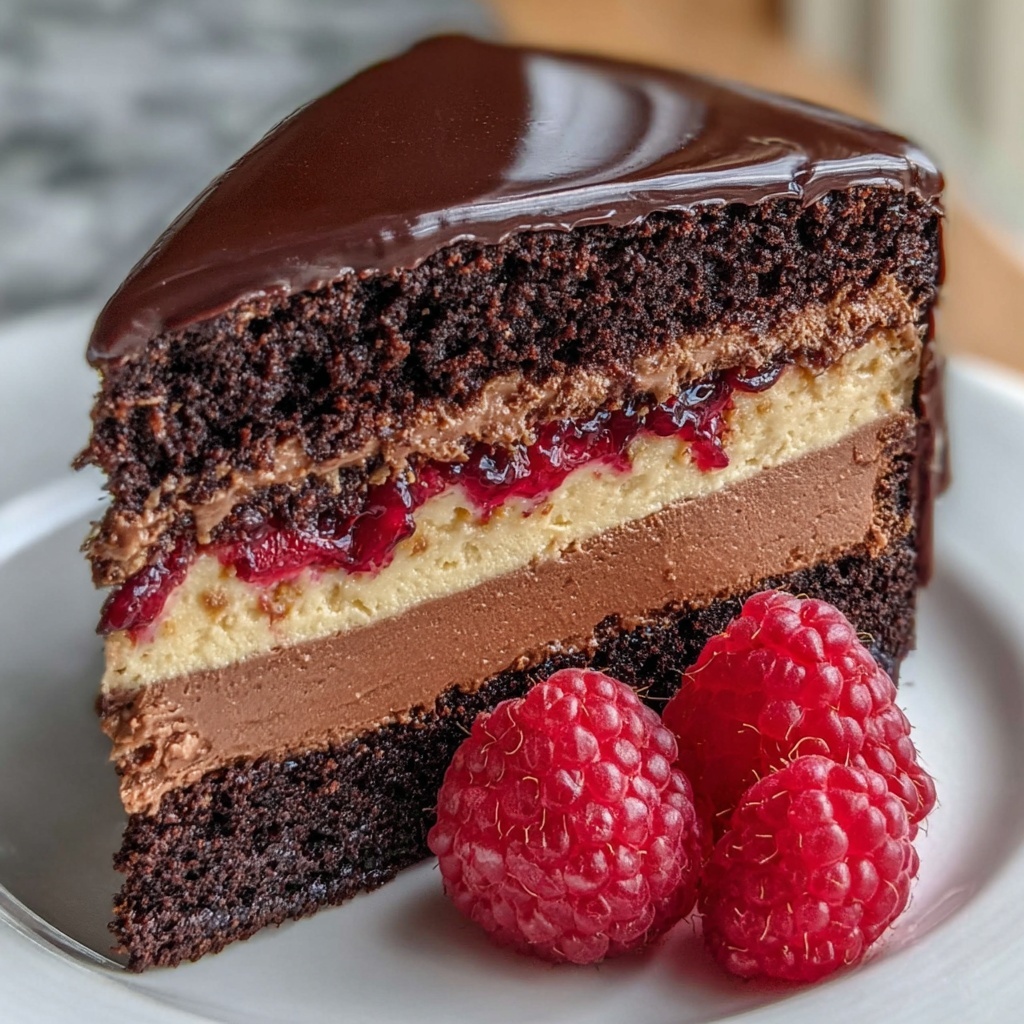 Christmas Chocolate Raspberry Cake Recipe - Recipe Image