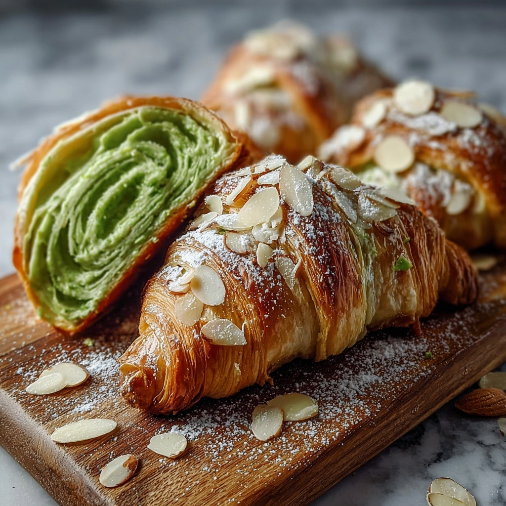 Matcha Almond Croissants Recipe - Recipe Image
