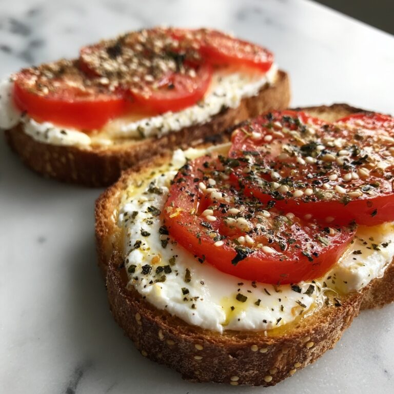 Ricotta & Tomato Toast with Sesame Seeds & Olive Oil Recipe