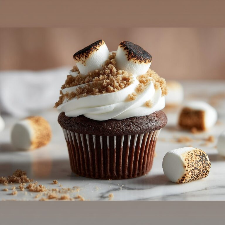 Homemade S’mores Cupcakes with Marshmallow Frosting Recipe