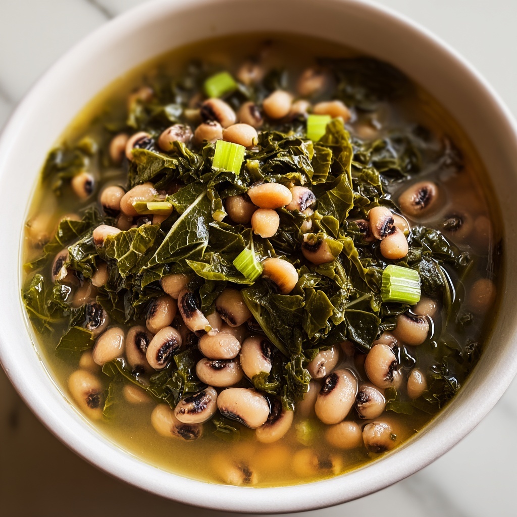 Black-Eyed Peas with Greens Recipe - Recipe Image