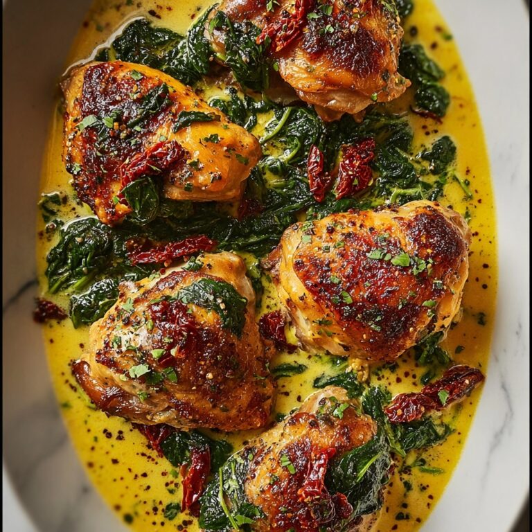 Smothered Baked Chicken with Creamed Spinach and Sun-Dried Tomatoes Recipe